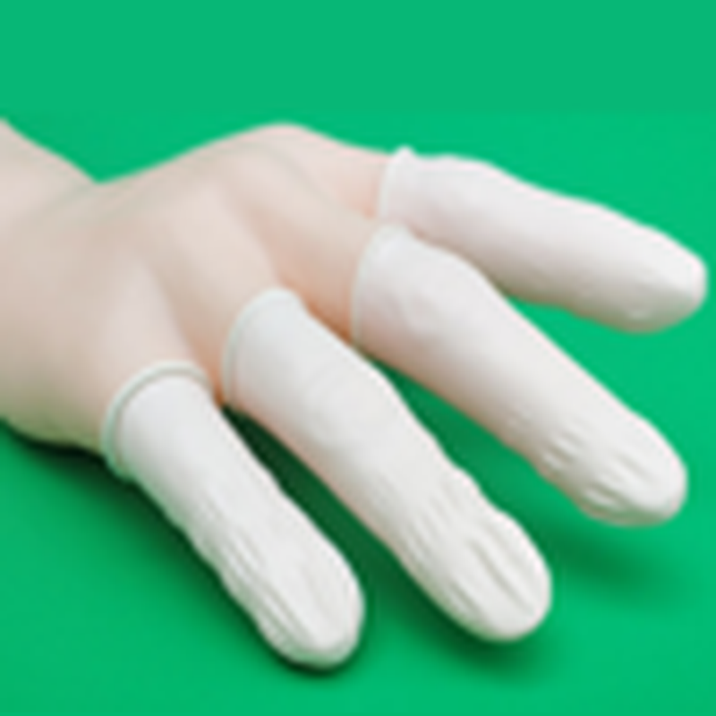 White Latex Finger Cots, Rolled Rim